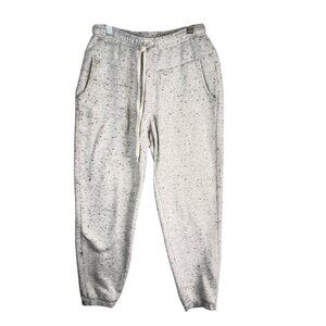 Madewell MWL Speckled Jogger Pants XS Organic Cotton Blend Elastic Waist Beige